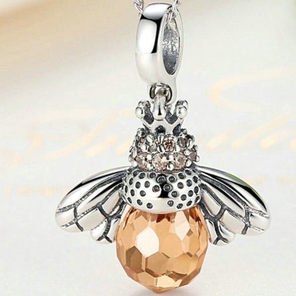 Colar Prata Abelha com Cristal de Zircônia