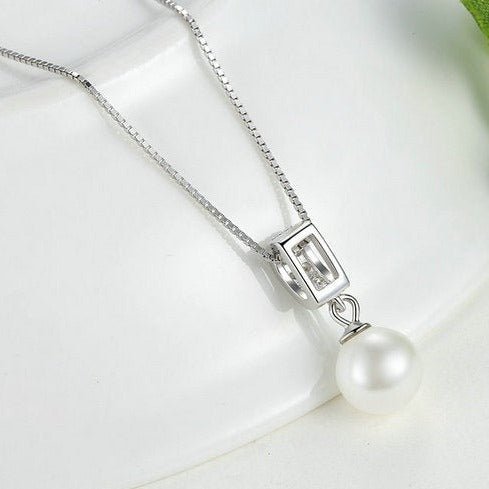 Colar Prata com Pingente de Pérola