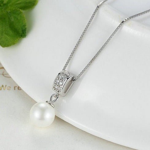 Colar Prata com Pingente de Pérola