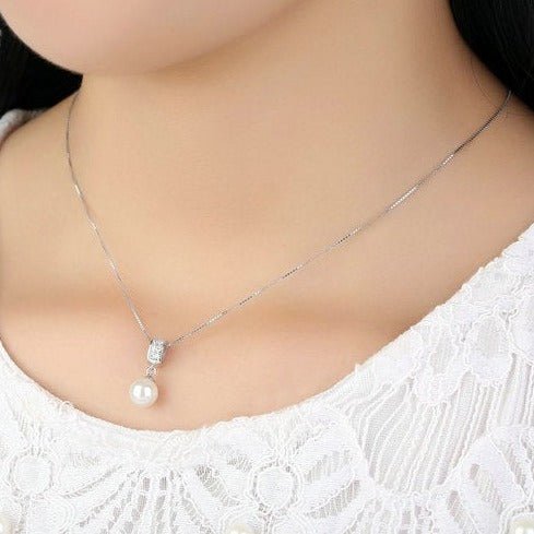 Colar Prata com Pingente de Pérola