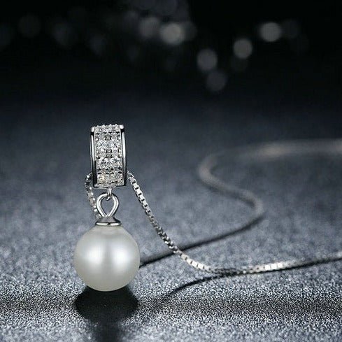 Colar Prata com Pingente de Pérola