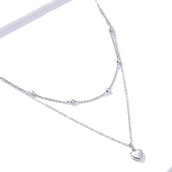 Colar Prata Duplo Coração