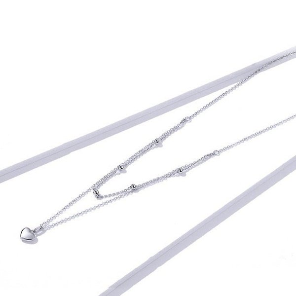 Colar Prata Duplo Coração